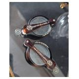 MB - Vintage Vanity Tray - Missing Stones, 9x13, Includes 2 Pairs Folding Reading Glasses