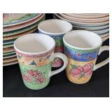 MB - Sango Watercolors Blueberry Sky 3000 Dinnerware Set - Service for 12 (Mugs Missing)