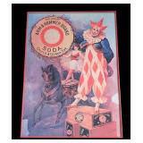 MB - Arm & Hammer Brand Soda Advertising Print - Framed Circus Clown Scene