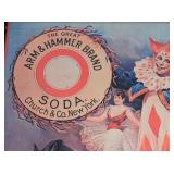 MB - Arm & Hammer Brand Soda Advertising Print - Framed Circus Clown Scene