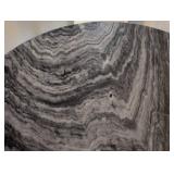 LR - Marble Top Accent Table Round, Cast Iron Pedestal Base