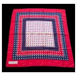 MB - Yves Saint Laurent Scarf - Red Navy White Floral Border
