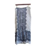 MB - Fendi Silk Scarf - Navy Lace Overlay