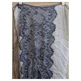 MB - Fendi Silk Scarf - Navy Lace Overlay