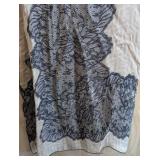 MB - Fendi Silk Scarf - Navy Lace Overlay