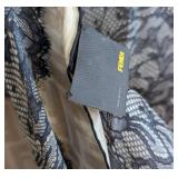 MB - Fendi Silk Scarf - Navy Lace Overlay