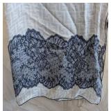 MB - Fendi Silk Scarf - Navy Lace Overlay
