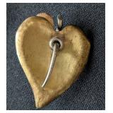 MB - Vintage Fabrice Paris Vintage Gold-Tone Heart Brooch & Earrings Set