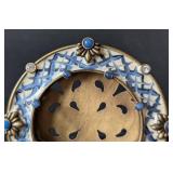 MB - Jay Strongwater Round Frame - Blue Enamel with Cabochons & Crystals
