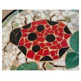 MB - Ladybug Mosaic Tile Accent Table, Black Metal Base