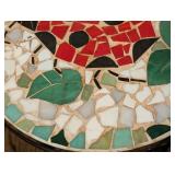 MB - Ladybug Mosaic Tile Accent Table, Black Metal Base