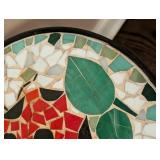 MB - Ladybug Mosaic Tile Accent Table, Black Metal Base