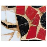 MB - Ladybug Mosaic Tile Accent Table, Black Metal Base