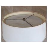 MB - Brass Floor Lamp with White Drum Shade, Dual Pull Chains