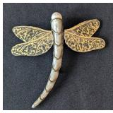 MB - Fabrice Paris Dragonfly Brooch - Gold-Tone with Pearl Head