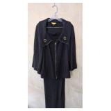 MB - St. John Black Knit Jacket & Pants Set - Size Large