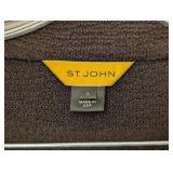 MB - St. John Black Knit Jacket & Pants Set - Size Large