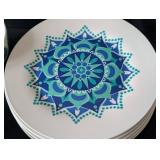 MB - Royal Norfolk RNF127 Greenbrier Dish Set - 6 Place Settings - 10.5in Plates (Blue/Green Geometric)