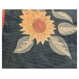 LR - Sunflower Accent Rug - 66 x 41.5 in Navy Blue with Red Border
