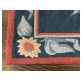 LR - Sunflower Accent Rug - 66 x 41.5 in Navy Blue with Red Border