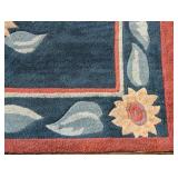 LR - Sunflower Accent Rug - 66 x 41.5 in Navy Blue with Red Border