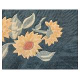 LR - Sunflower Accent Rug - 66 x 41.5 in Navy Blue with Red Border