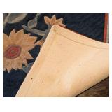 LR - Sunflower Accent Rug - 66 x 41.5 in Navy Blue with Red Border