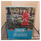 LR - Dog Kennel & Heart to Tail Fire Hydrant Pet Sprinkler - 18 x 24 x 20 in