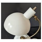 MB - White Arc Table Lamp with Brass Arm