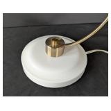 MB - White Arc Table Lamp with Brass Arm