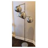 LR - Koch & Lowy Vintage Chrome Floor Lamp with 3 Globes - 58 in Tall