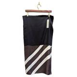 MB - Yves Saint Laurent Square Scarf - Black & White Diagonal Stripes