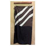MB - Yves Saint Laurent Square Scarf - Black & White Diagonal Stripes