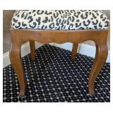 MB - Leopard Print Upholstered Side Chair with Cane Back