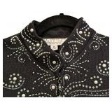 MB - St John Evening by Marie Gray - Black Knit Jacket with Rhinestones - Size 8