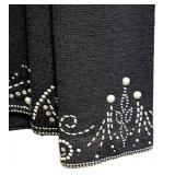 MB - St John Evening by Marie Gray - Black Knit Jacket with Rhinestones - Size 8