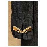 MB - St. John Collection by Marie Gray - Black Knit Sweater - Petite (P) with Gold Buckle Closures