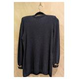 MB - St. John Collection by Marie Gray - Black Knit Sweater - Petite (P) with Gold Buckle Closures