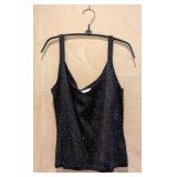 MB - St. John Tank Top - M Black Sequined Knit Sleeveless