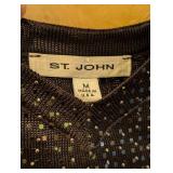 MB - St. John Tank Top - M Black Sequined Knit Sleeveless