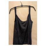 MB - St. John Tank Top - M Black Sequined Knit Sleeveless