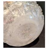 MB - Antique Sterling Silver Top Crystal Bottle - Diamond-Cut Glass