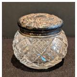 MB - Antique A&L Sterling Silver-Top Vanity Jar - Cut Glass Body,