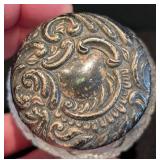 MB - Antique A&L Sterling Silver-Top Vanity Jar - Cut Glass Body,