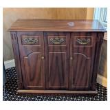 MB - Vintage Dark Wood Cabinet with 3 Doors & 3 Drawers