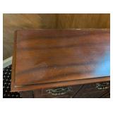 MB - Vintage Dark Wood Cabinet with 3 Doors & 3 Drawers