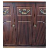 MB - Vintage Dark Wood Cabinet with 3 Doors & 3 Drawers