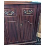 MB - Vintage Dark Wood Cabinet with 3 Doors & 3 Drawers