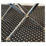 MB - Vintage Glass-Top Side Table with X-Frame Chrome Base