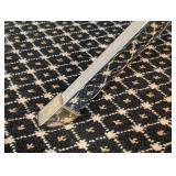 MB - Vintage Glass-Top Side Table with X-Frame Chrome Base